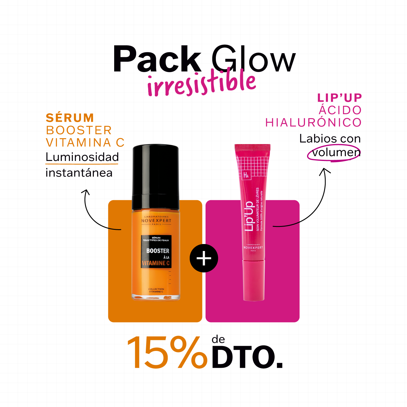 Pack GLOW Booster Vitamina C + Lip Up Acido Hialurónico